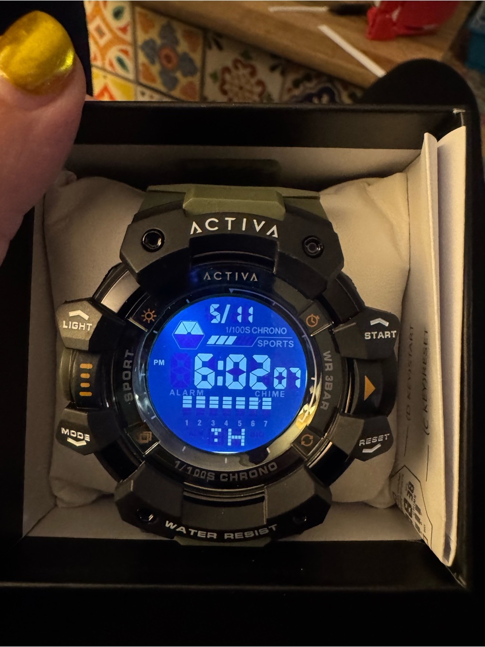 NEW IN BOX Activa x Invicta ACW8050-005 Digital Sport Watch 50mm Green camo